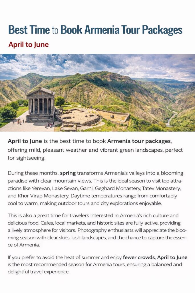 Armenia Tour Package Price